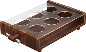 Al Saif Gallery Wooden Cup Holder, 25x18x6 cm, 6 compartments - Wooden product image 2