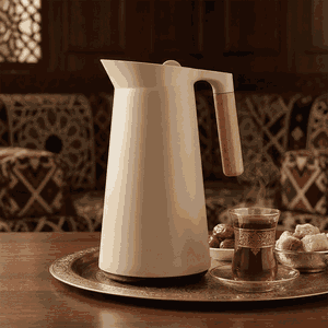 Linda Timeless Thermos, 1 Liter, Wooden Handle, Thermal Glass Inner Container, Pressure Cooker - Light Brown product image 2