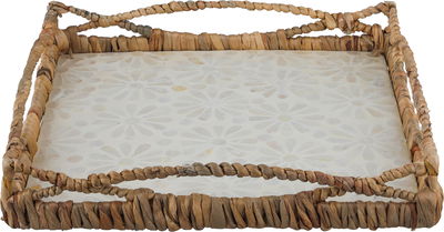 Al Saif Gallery Wicker Tray, 37×37×7 cm - Beige product image 1