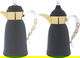 Al Saif Gallery Qamar thermos set, 1 liter, thermal glass inner container, steel outer shell - dark gray product image 1