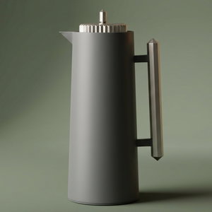 Glory Lean Thermos, 1 Liter, Glass Inner Container, Push Button, Matte Nickel Handle - Dark Grey product image