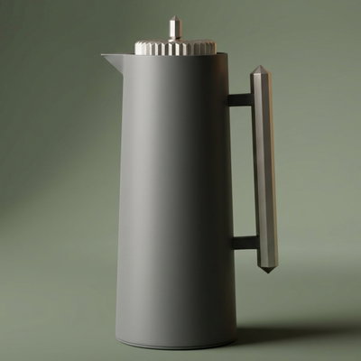 Glory Lean Thermos, 1 Liter, Glass Inner Container, Push Button, Matte Nickel Handle - Dark Grey product image 1