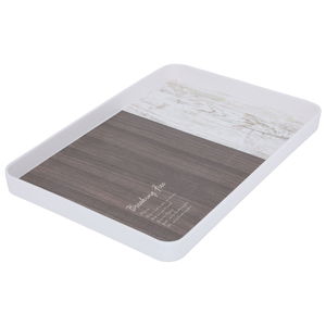 Al Saif Gallery plastic serving tray, 39 x 27 x 3 cm, rectangle - white brown product image 2