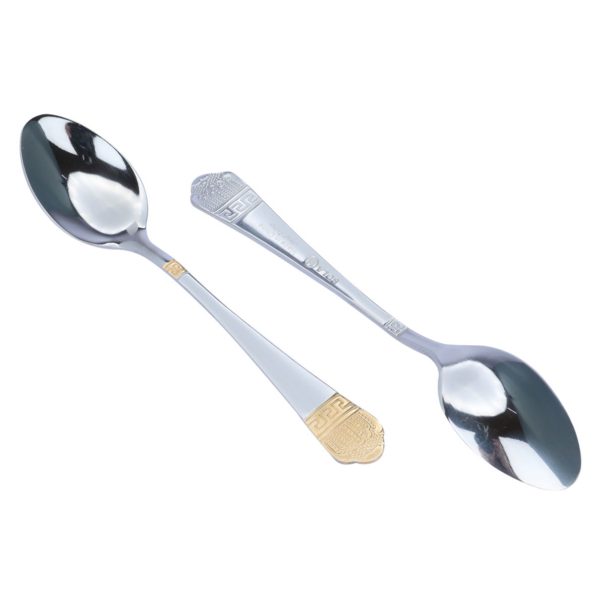 Al Saif Gallery Steel Tea Spoons Set, 6 Pieces - Golden Silver product image 2