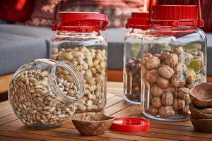 برطمان زجاج باشاباتشي، 5 لتر، غطاء احمر - شفاف product image 2