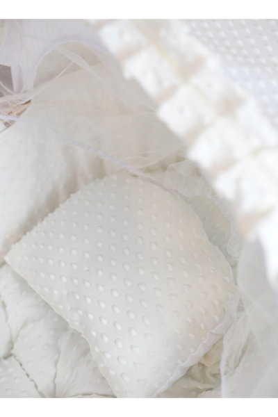 سرير موسى قطن فان مومنت، 76×42×76 سم، حامل خشب - ابيض بيج product image 2