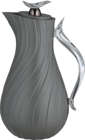 Glory Layal Thermos, 1 Liter, Glass Interior, Transparent Handle, Push-Button Lid - Dark Gray product image