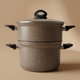 قدر طبخ جرانيت السيف غاليري، 28 سم، غطاء زجاج - رمادي product image 1