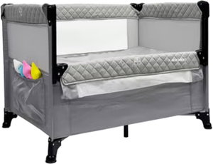 سرير اطفال فان مومنت، 100×70 سم، قابل الطي - رمادي product image