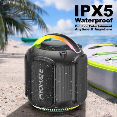 مكبر صوت خارجي بروميت ستريك-80، 80 واط، 3600 مللي أمبير، معيار مقاومة الماء IPX5، إضاءة RGB - اسود product image 4