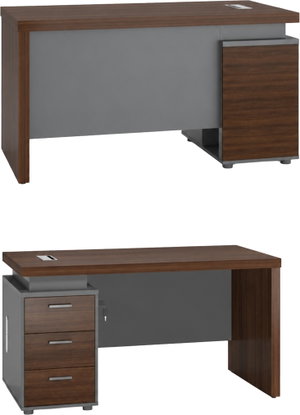مكتب إداري خشب MDF، 120x60x75 سم - بني غامق رمادي product image