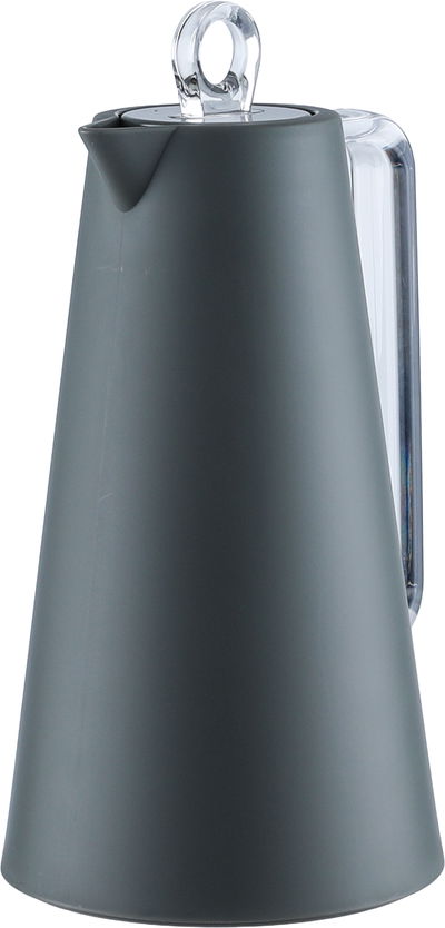 ترمس جلوري، 1 لتر، خامة داخلية زجاج، يد شفاف، غطاء ضغاط - رمادي غامق product image 3