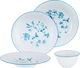طقم سفرة بورسلان بنقش أزرق السيف غاليري، 24 قطعة - أبيض ازرق product image 1