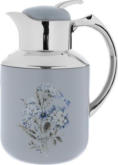 Al Saif Gallery Florya Pro thermos set, 1/0.5 liter, rose pattern, thermal glass inner shell, steel outer shell - light gray product image 4