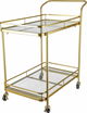 Al Saif Gallery Glass Serving Trolley, Steel Handle, Two-Tier - Gold product image 2