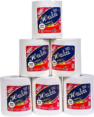 White Tissue Hala Max Kitchen Towel Set, 6 Rolls, 350 Meters product image