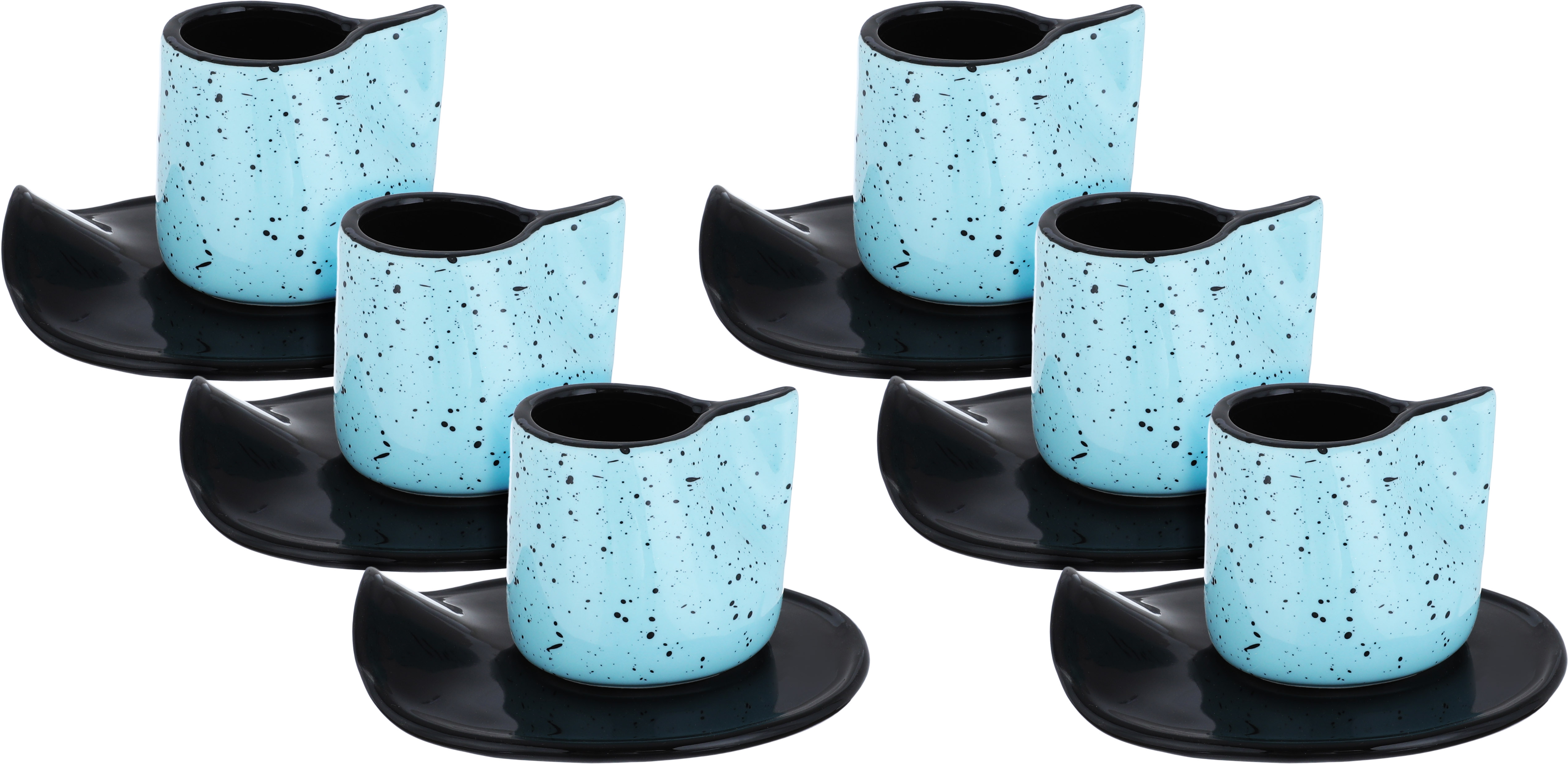 Al Saif Gallery Porcelain Coffee Cups, 12 Pieces, Saucers Set - Multi Color product image