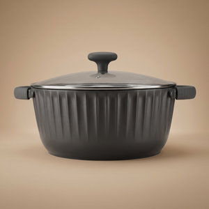قدر طهي تيفال روبوست، 32 سم، عميق، مسكتي يد، غطاء زجاج - رمادي غامق product image
