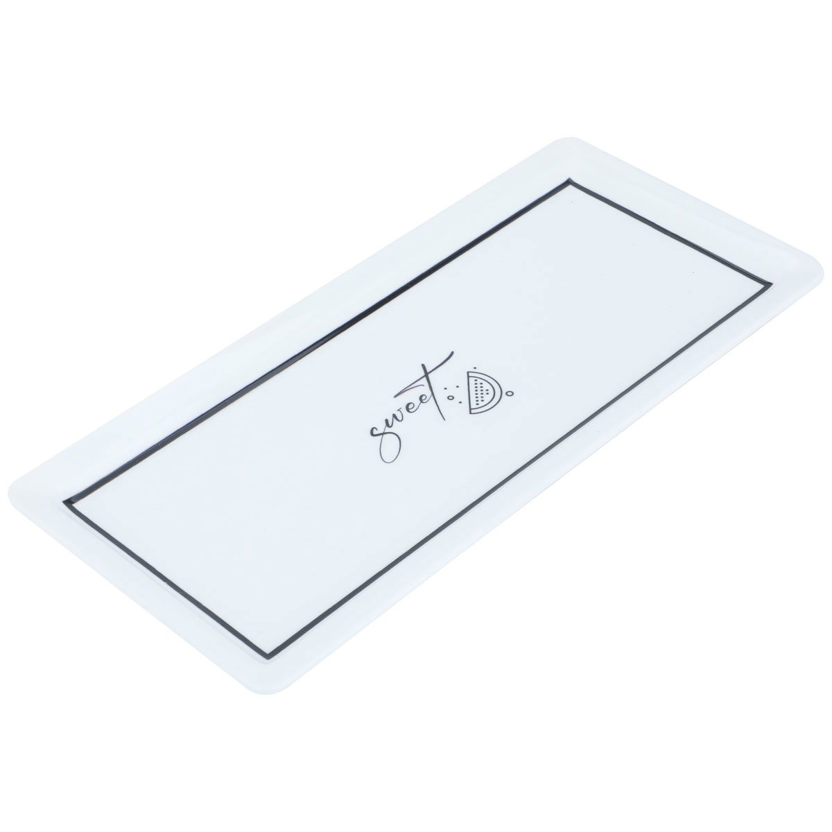 Al Saif Gallery Porcelain Serving Plate, 35X16X2.3 Cm, Rectangle - Black White product image