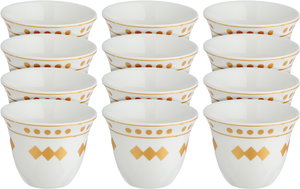 طقم فناجين قهوة سعودي بورسلان السيف غاليري، 12 قطعة، منقوش - متعدد الألوان product image