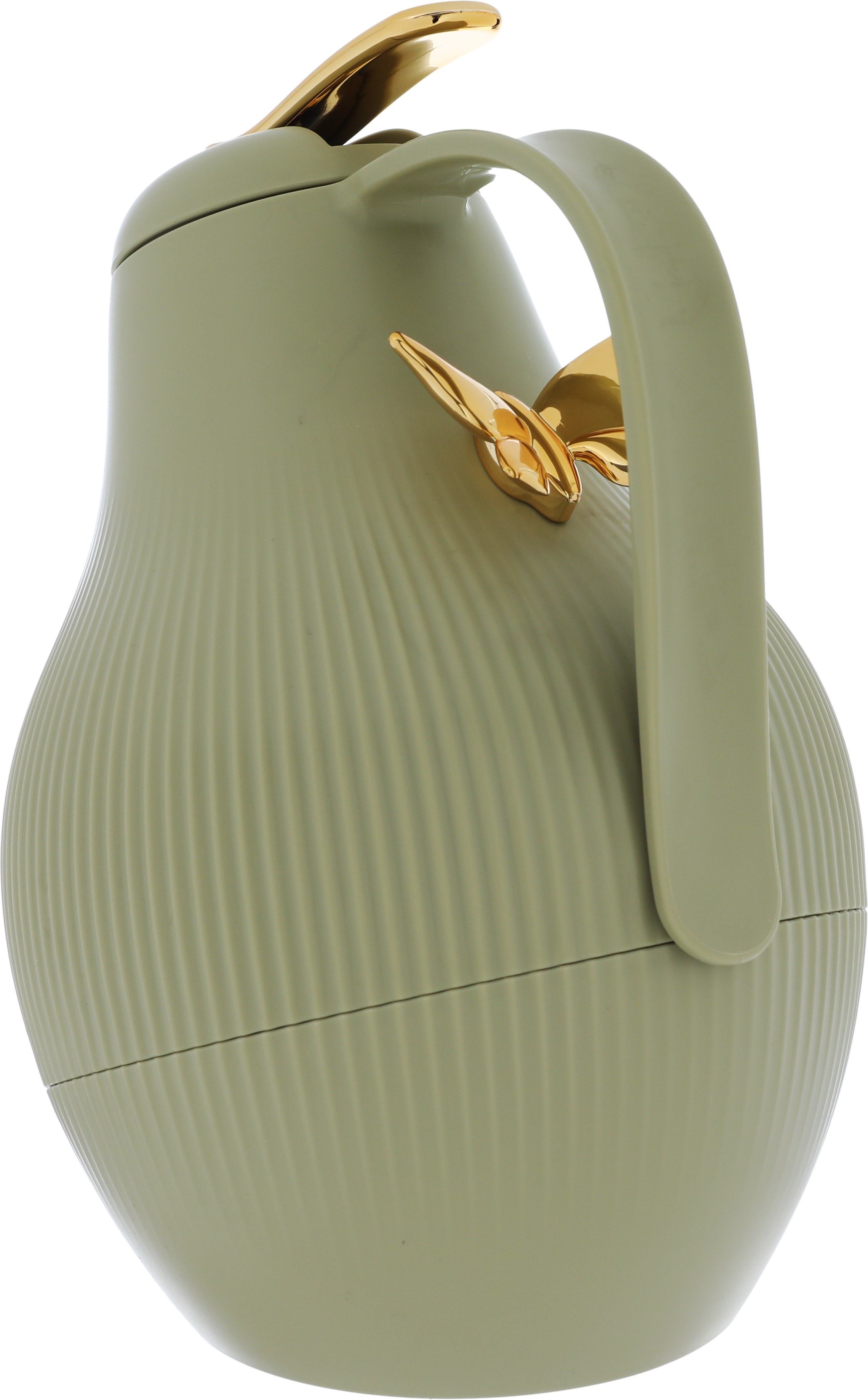 Al Saif Gallery Dora thermos, 1 liter, golden butterfly, thermal glass inner shell, plastic outer shell - green product image 2