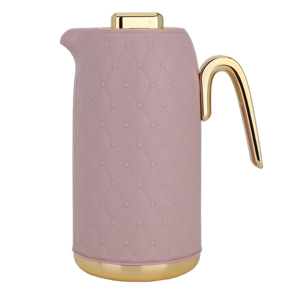 Timeless rattan thermos, 1 liter, thermal glass inner container, plastic outer shell - pink product image