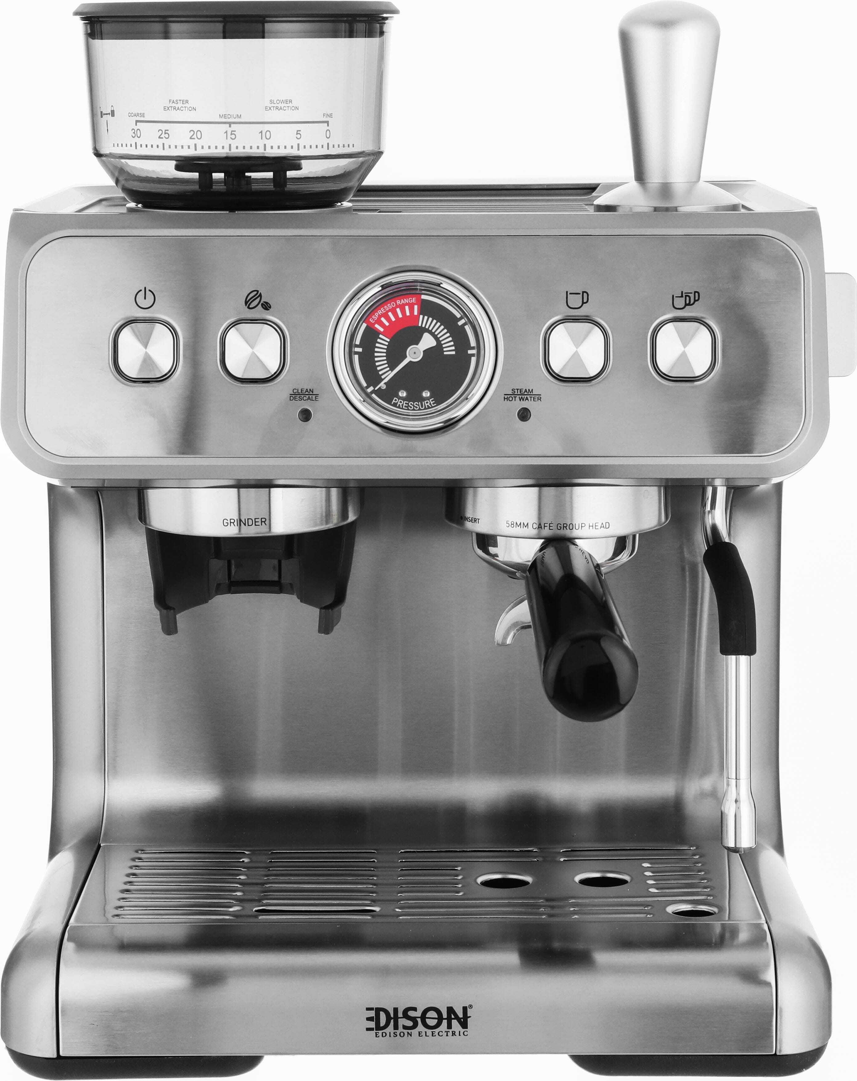 Edison CM5020BA-GS Coffee Machine, 3000 Watt, 1.5 Liter, 2 Functions - Silver product image