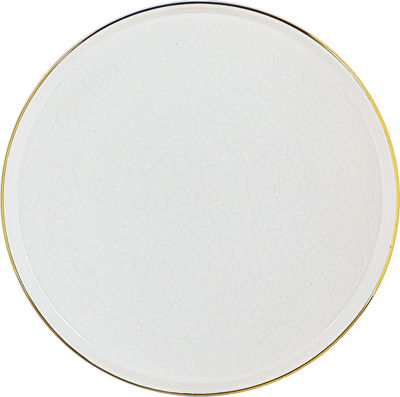 صحن تقديم بورسلان السيف غاليري، 26 سم، دائري بخط ذهبي - أبيض product image 2