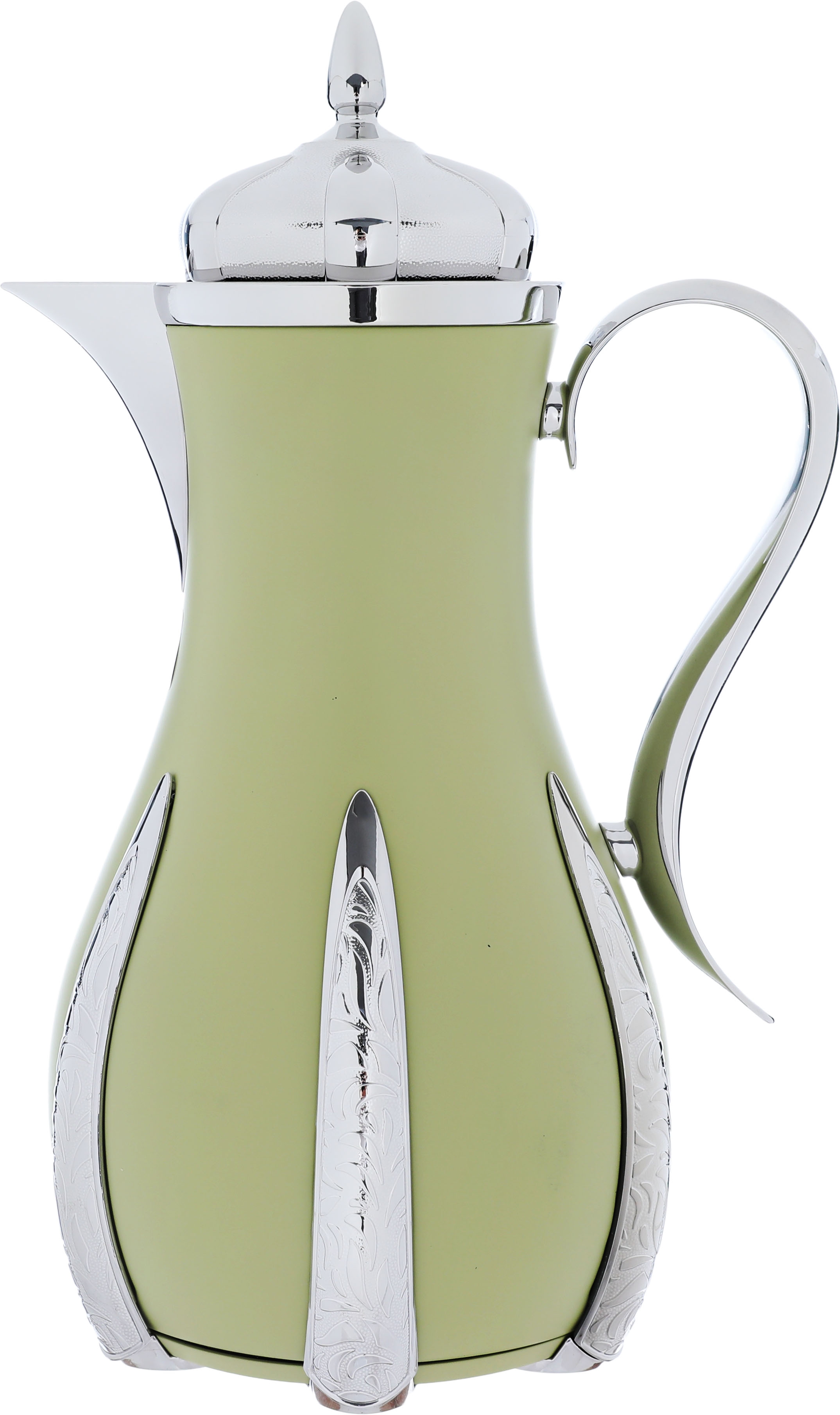 Al Saif Gallery Sana thermos set, 1 liter, thermal glass inner container, steel outer shell - light green product image 2