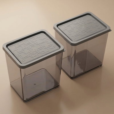 صندوق تخزين بلاستيك السيف غاليري، 2 قطعة - رمادي product image 1