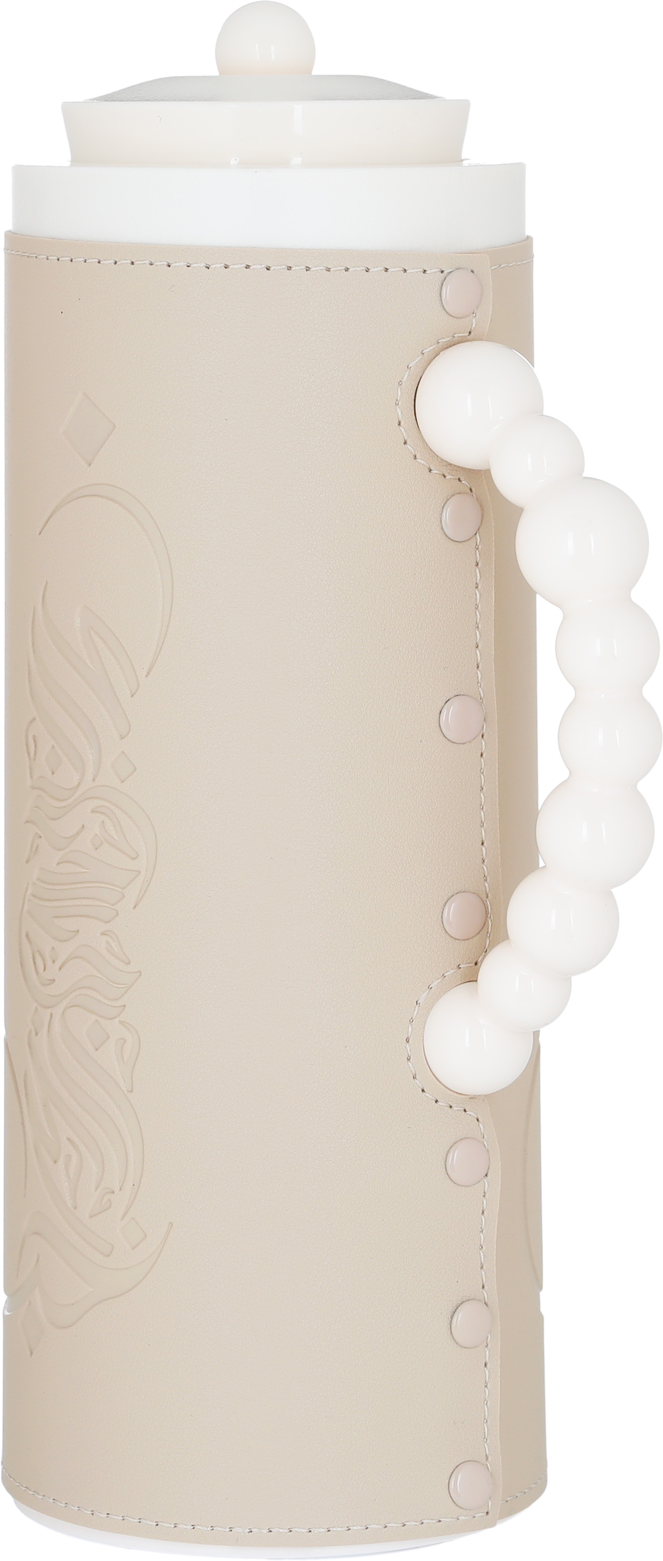 Al Saif Gallery Royal 7 glass thermos, 1 liter, plastic outer shell with leather cover - beige product image 3