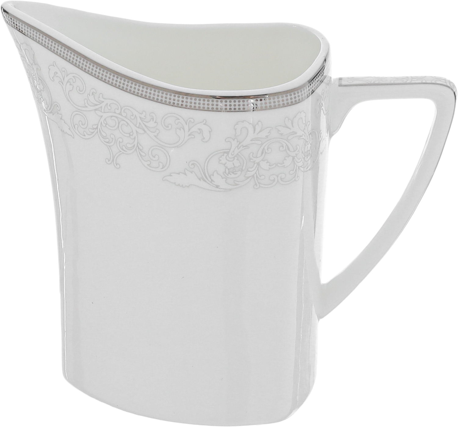 طقم سفرة بورسلان دانيا، 77 قطعة - ابيض فضي product image 3