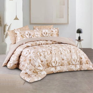 طقم لحاف ساليرنو مايكروفايبر، 240x260 سم، نفرين، 9 قطع - بيج product image