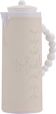 Al Saif Gallery Royal 7T thermos, 1 liter, leather covered, moon pattern, glass inner case, plastic outer body - white product image 1