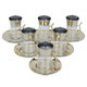 طقم فناجين قهوة وبيالات شاي زجاج السيف غاليري، 18 قطعة - شفاف ذهبي product image 1