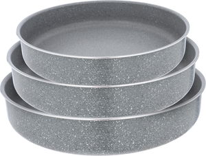 Rocky Granite Trays Set, 26/30/34 cm, Round, 3 Pieces - Gray product image