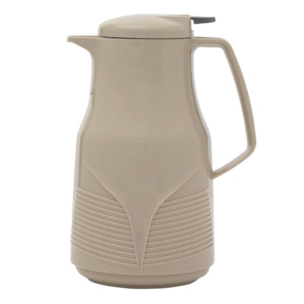 Rhinestone thermos, 1 liter, thermal glass inner container, plastic outer shell - beige product image