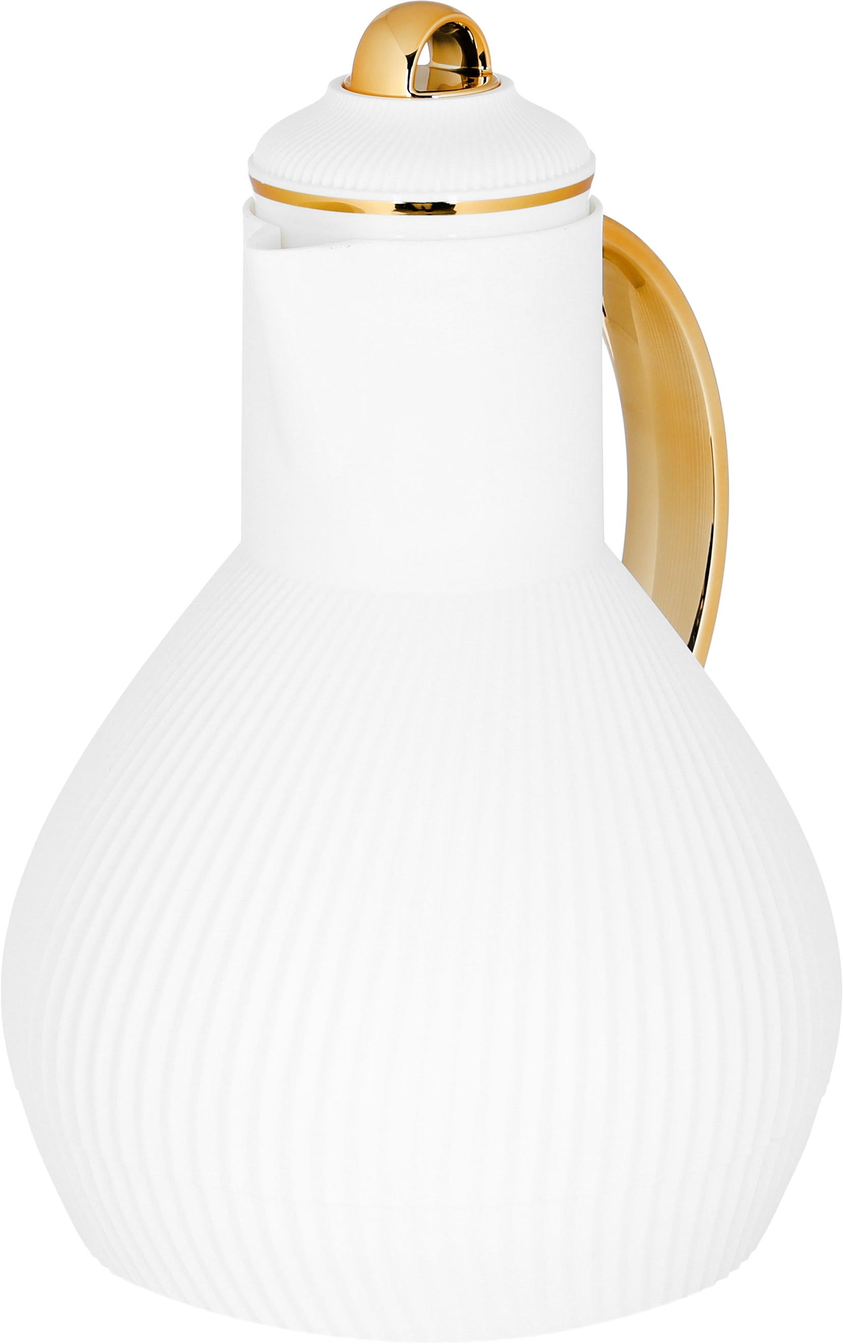 Al Saif Gallery Alia thermos, 1 liter, golden handle, thermal glass inner container, plastic outer shell - white product image 3
