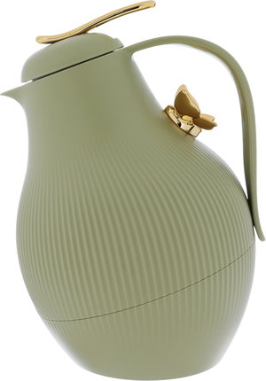 Al Saif Gallery Dora thermos, 1 liter, golden butterfly, thermal glass inner shell, plastic outer shell - green product image 2