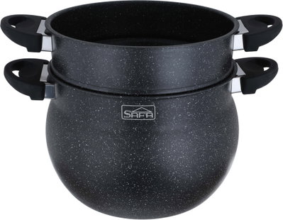 قدر طهي مزدوج جرانيت سافا، 8 لتر - أسود product image 5