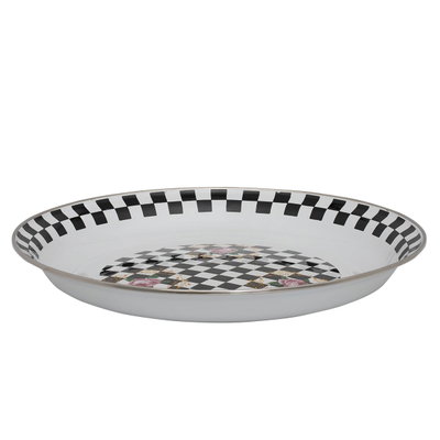 صحن استيل السيف غاليري، 40 سم، نقش مربعات - ابيض اسود product image 2