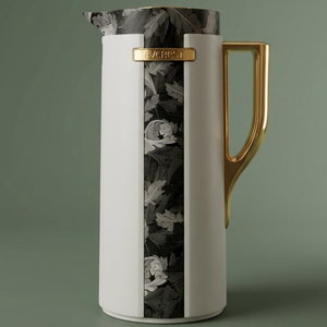 Everest Widad Thermos, 1 liter, wooded pattern, thermal glass inner shell, plastic outer shell - light gray product image