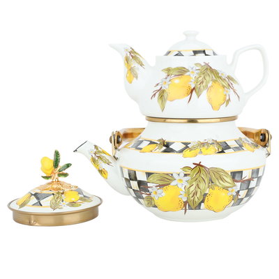 Al Saif Gallery Heritage Steel Teapot Set, 2/0.75 Liter, 2 Pieces - Multi Color product image 1