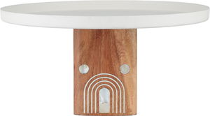 ستاند تقديم ستانلس استيل السيف غاليري، 26.5x26.5x12.5 سم، قاعدة خشب - بيج خشبي product image 2