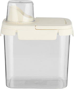 Al Saif Gallery Plastic Container, 1.5 Liters, Lid, 16X11X15 Cm - Cream  Clear product image