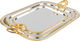 Al Saif Gallery Stainless Steel Serving Tray, 3 Pieces, Rectangle - Silver Gold product image 1