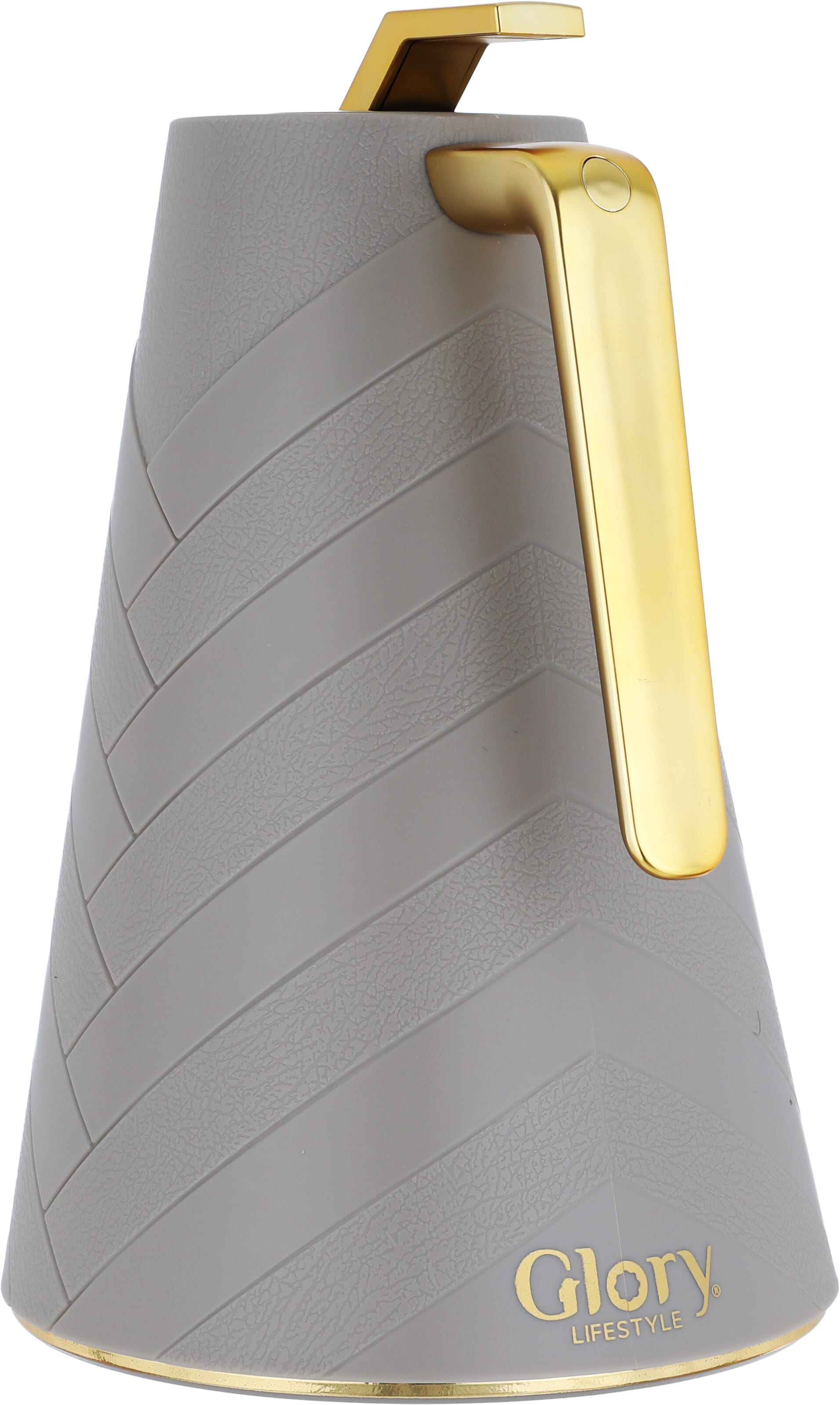 Glory thermos, 1 liter, golden handle, thermal glass inner container, plastic outer shell - Cappuccino product image 3