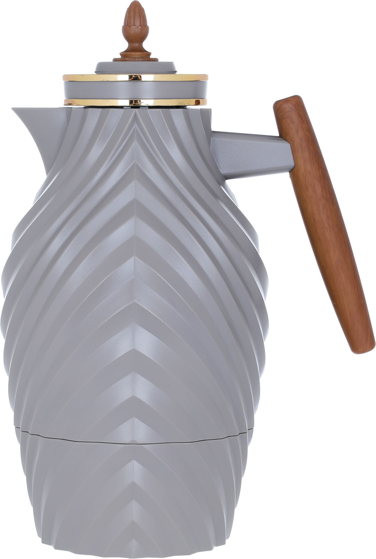 Everest Noora Thermos, 1 liter, wooden handle, thermal glass inner shell, plastic outer shell - Cappuccino product image 1