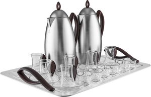 طقم ترامس العلا السيف غاليري، 21 قطعة، مع طوفرية، اكواب شاي و قهوة - فضي product image 2