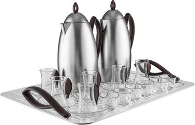 طقم ترامس العلا السيف غاليري، 21 قطعة، مع طوفرية، اكواب شاي و قهوة - فضي product image 2